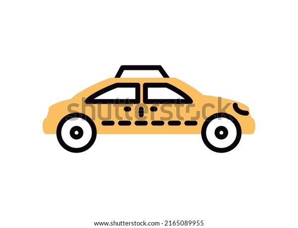 taxi transport, line and\
fill icon