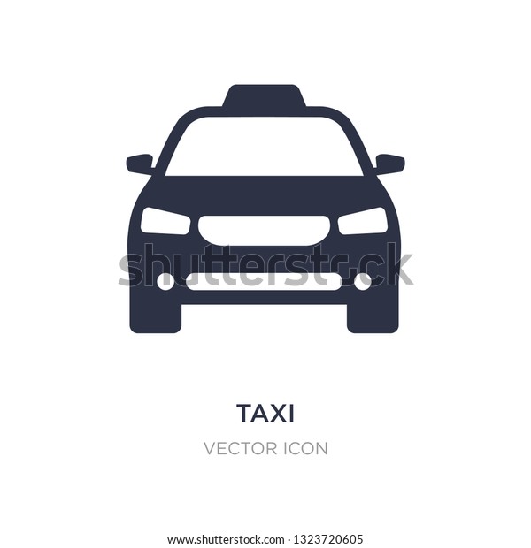 taxi transportation car from frontal view icon on\
white background. Simple element illustration from Transport\
concept. taxi transportation car from frontal view sign icon symbol\
design.