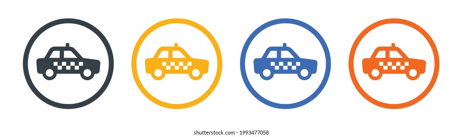 Taxi transportation car icon sign. Vector illustration
