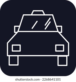 Taxi Transportation Icons with black filled outline style