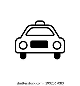 Taxi transportation line art icon, pictogram for simple four-wheeled vehicle symbol