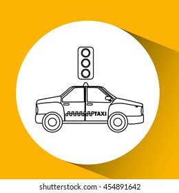 taxi transportation semaphore signal isolated, vector illustration eps10