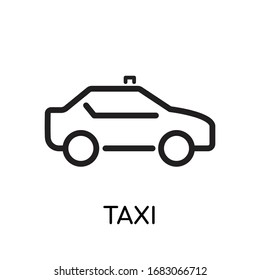 Taxi Travel Stroke Vector Icon