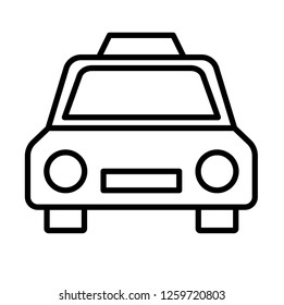 taxi travel vector icon, modern design, black and white color, isolated.