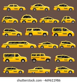 Taxi types vector set