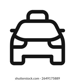 Ícone de interface do usuário do Taxi, símbolo de vetor da interface do usuário da linha simples do cab com traçado editável