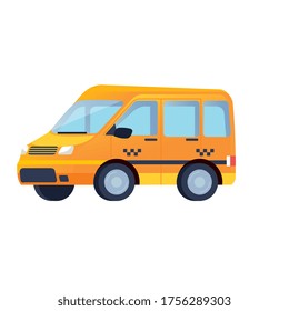 taxi van public transport vehicle vector illustration design