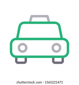taxi vector colour line icon 