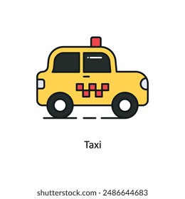 Taxi vector Filled outline Design illustration. Symbol on White background EPS 10 File 