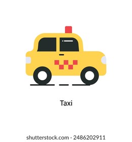 Ilustración de diseño plano de Vector de taxi. Símbolo sobre fondo blanco EPS 10 Archivo 