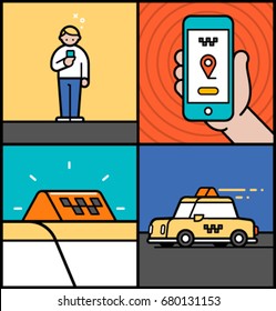 Taxi Vector Flat Story