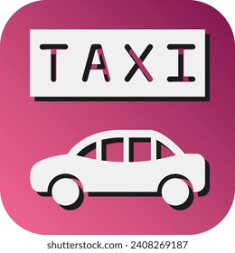 Taxi Vector Glyph Gradient Background Icon For Personal And Commercial Use.

