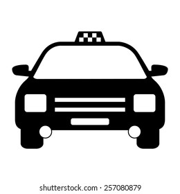 Taxi vector icon - black illustration