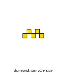 símbolo de la cabina del icono del vector del taxi