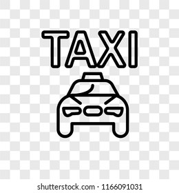 Taxi vector icon isolated on transparent background, Taxi logo concept