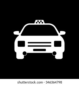 taxi vector icon isolated on black