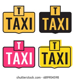 Taxi. Vector icon, logo, badge, mark illustration set on white background. Business concept.