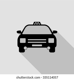 taxi vector icon with long shadow