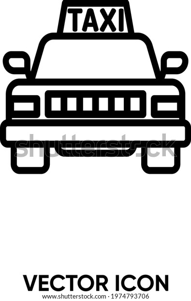 Taxi vector icon. Modern, simple flat\
vector illustration for website or mobile app. Taxi service symbol,\
logo illustration. Pixel perfect vector\
graphics