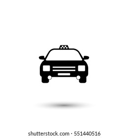 Taxi vector icon with round  shadow