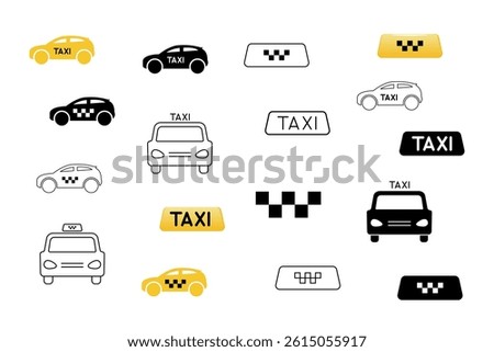 taxi vector icon set sign