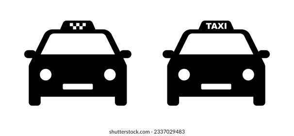 Taxi vector icon set. Taxicab zone symbol