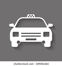 taxi vector icon with shadow