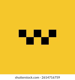 taxi vector icon sign on yellow background