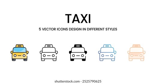 Conjunto de iconos de vector de taxi ilustración de stock