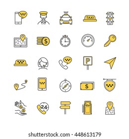 Taxi vector icons set for your design