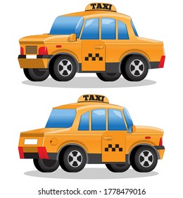 Taxi. Vector illustration. Isolated on white background.