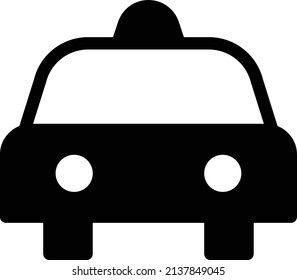 ilustración del vector del taxi aislado en un fondo transparente. iconos vectoriales de glifo para el concepto o gráficos web.