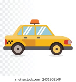 Taxi vector illustration on transparent background