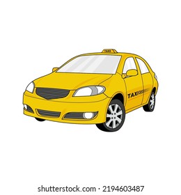 ilustración de vector de taxi con fondo blanco