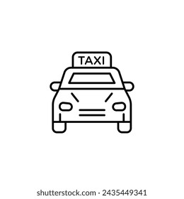 Taxi Vector Line Icon illustration.