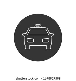 Taxi vector line icon on white