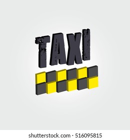 Taxi. Vector logos Icons emblem. Yellow logo