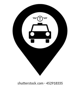Taxi vector. Pin map icon