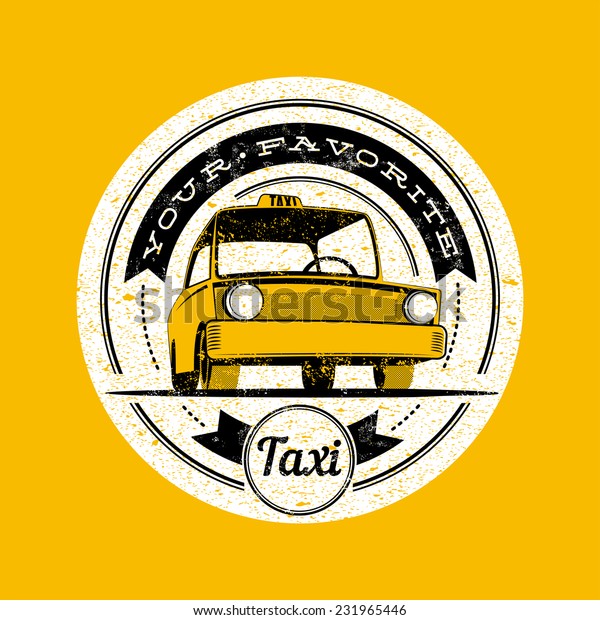 Taxi vector retro\
label