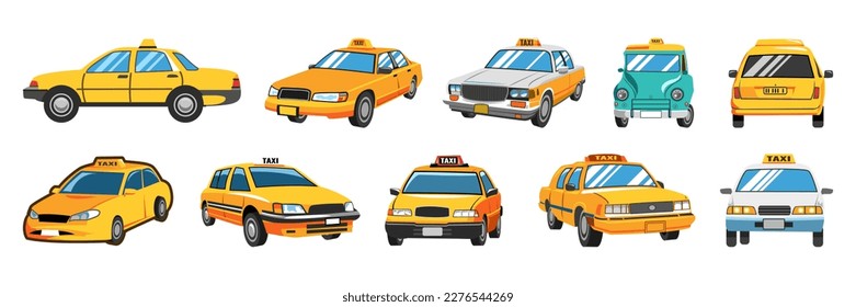 Taxi vector set collection graphic clipart design