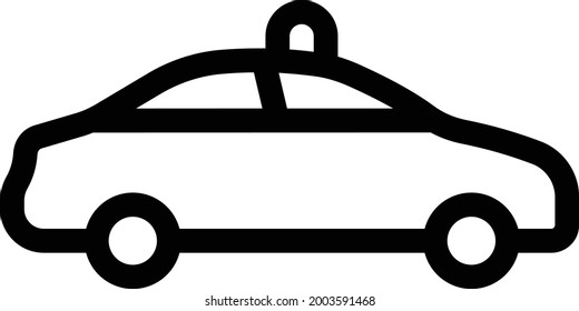 icono de línea delgada del vector del taxi