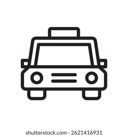 Taxi Vector for Transportation and Hotel Travel Services. Cab icon illustration. Airport transfer and travel convenience. Line Icon