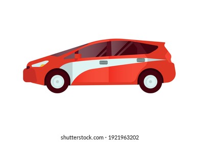 Taxi Vehicle. Modern Flat Style Vector Illustration. Social Media Template.