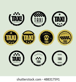 Taxi vintage labels and emblems template. vector badge.