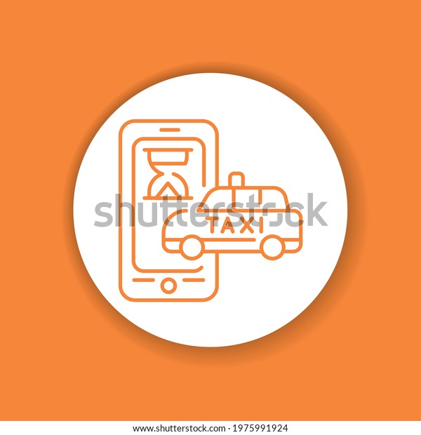 Taxi\
waiting time color glyph icon. Online mobile application order taxi\
service. Pictogram for web, mobile app,\
promo.