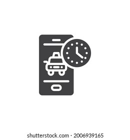 Taxi waiting time vector icon. filled flat sign for mobile concept and web design. Taxi Drive Time glyph icon. Symbol, logo illustration. Vector graphics