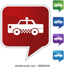 Taxi web button isolated on a background.