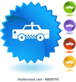 Taxi web button isolated on a background.