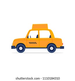 Taxi White Background Flat Style Vector Stock Vector (Royalty Free ...