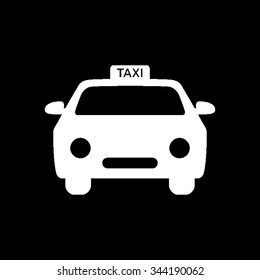 taxi - white vector icon